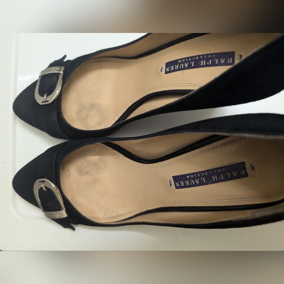 Ralph Lauren Collection Purple Label Black Kitten Heels Size: 9B - Picture 9 of 15